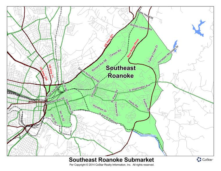 Southeast Roanoke Submarket Map