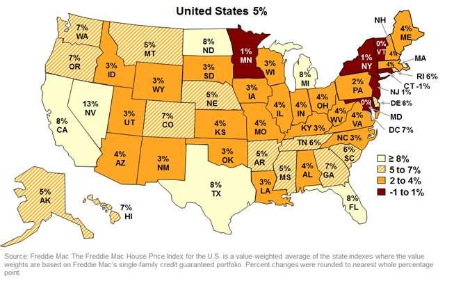 U.S. House Price Performance By State September