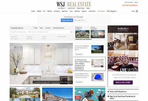 GLOBAL MEDIA REAL ESTATE FRIDAY ARTICLE BUYOUT - EXCLUSIVE Friday is Real Estate day for The Wall Street Journal