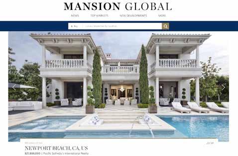 GLOBAL MEDIA HOMEPAGE HERO Mansion Global s hero carousel, a signature advertising position on the page, showcases the most exceptional properties on the site.