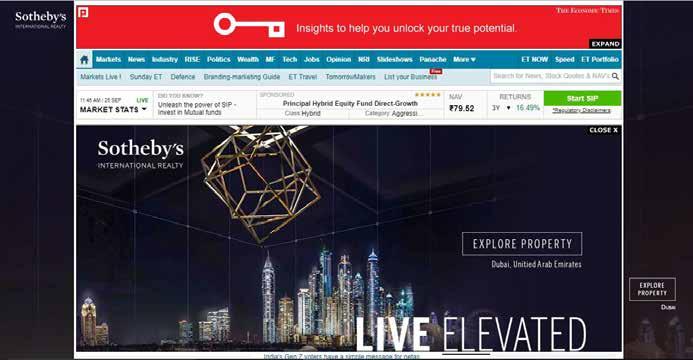 THE ECONOMIC TIMES HOMEPAGE BILLBOARD The Sotheby s International Realty brand will execute an
