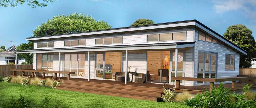 Te Rakau 125m² 1 2 optional Clerestory windows along the front facade bring a light and airy feel to the interior of