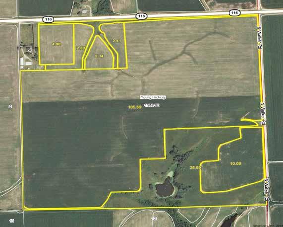 Aerial Photo & Topography Map 157± acres 1-8N-2E Fulton County,