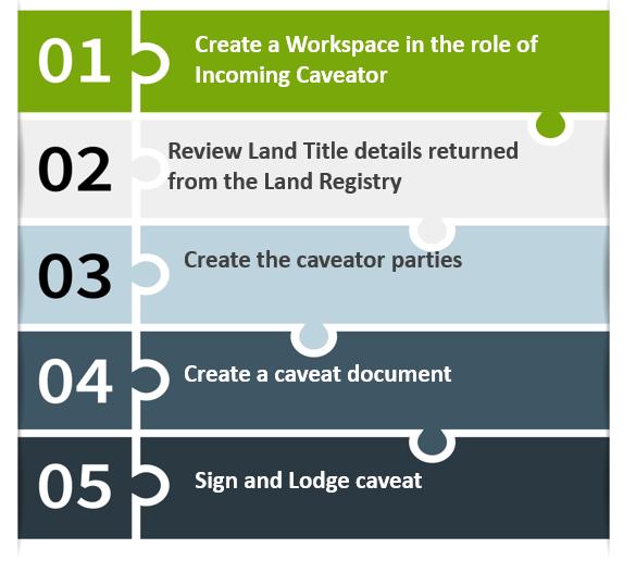 Create a Caveat Overview A caveat can be placed on a land title electronically using a caveat in