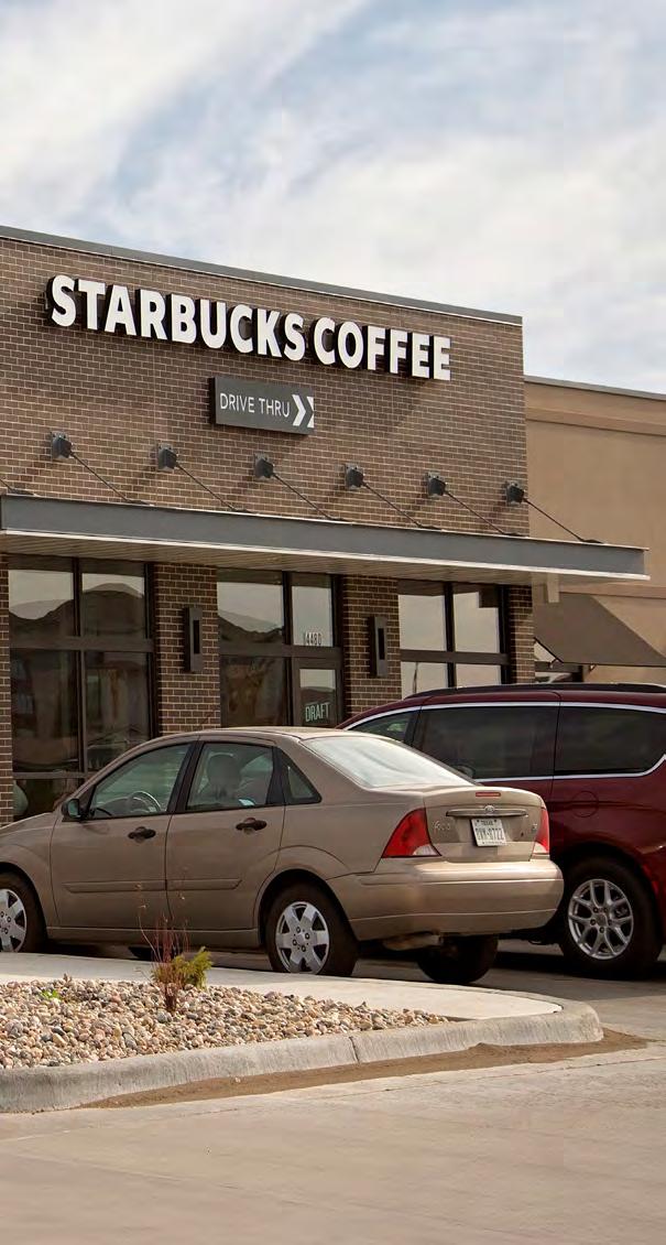 Overview STARBUCKS 4480 26TH AVE S, FARGO, ND 58103 $1,971,327 PRICE 5.50% CAP LEASEABLE SF 2,356 SF LEASE EXPIRATION 2/29/2028 LAND AREA 0.