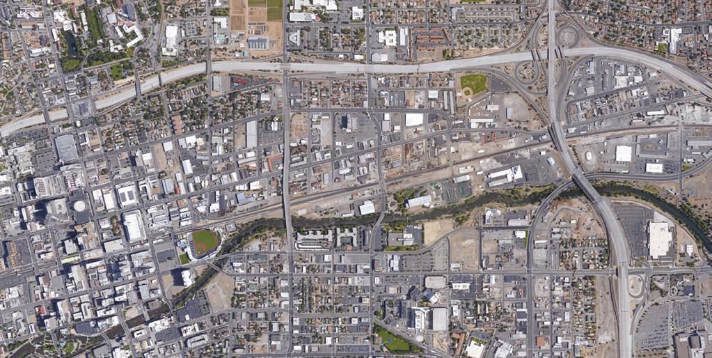 AERIAL MAP DWIGHT EISENHOWER HWY. I-80 // 103,000 CPD EVANS AVE. E. 6TH ST. SAINT MARY S REGIONAL MEDICAL CENTER Reno Events Center Depot Craft Brewing Co. Lead Dog Brewing Co.