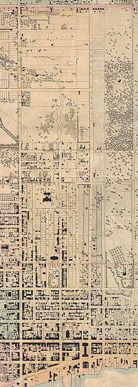 5. J. Stoughton Dennis, Topographical Plan of the City of Toronto (detail), 1851: showing the subdivision of the Jarvis estate by J. G.
