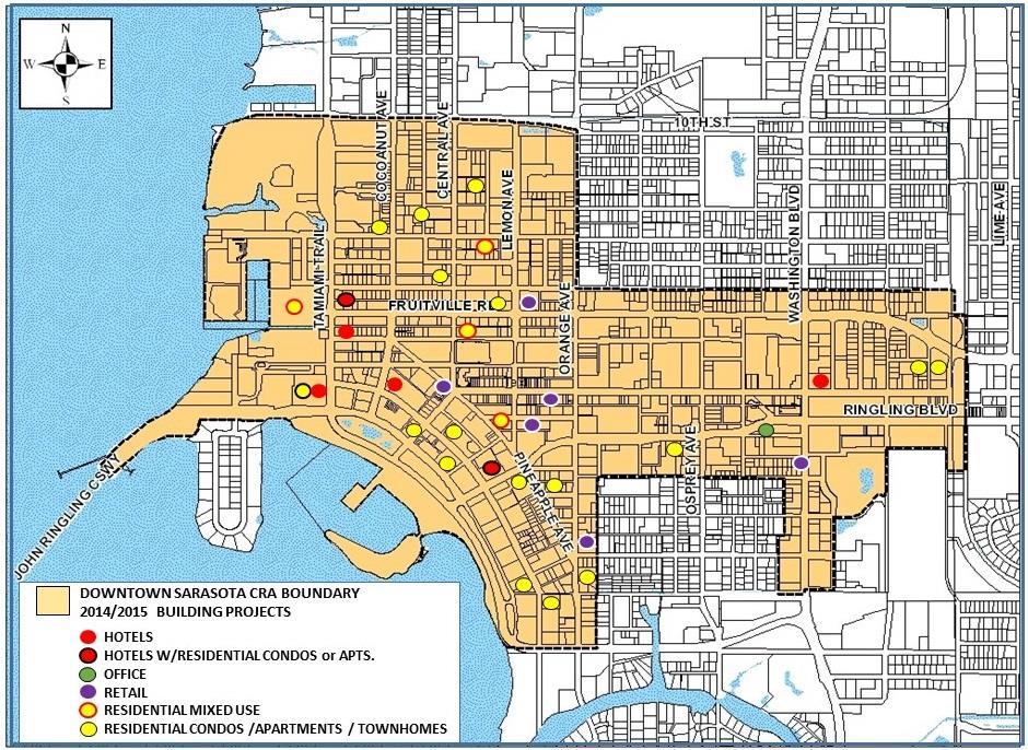 CITY OF SARASOTA DOWNTOWN REAL ESTATE DEVELOPMENT IN PROGRESS MARCH 18, 2015 Economic Development is thriving in Sarasota with real estate development projects under construction and in the pipeline.