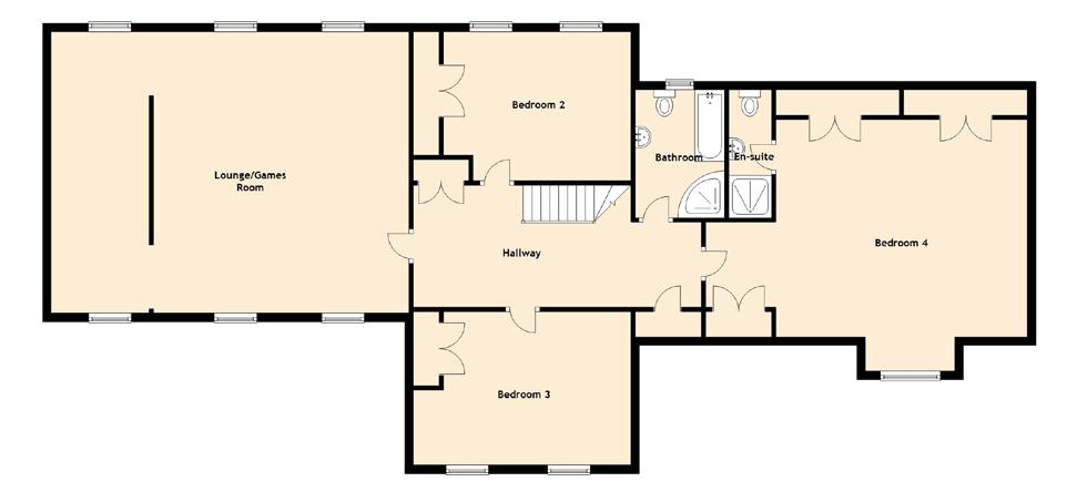 10m (16 9 ) En-suite 3.00m (9 10 ) x 1.00m (3 3 ) Bedroom 3 4.40m (14 5 ) x 3.50m (11 6 ) Bedroom 4 5.