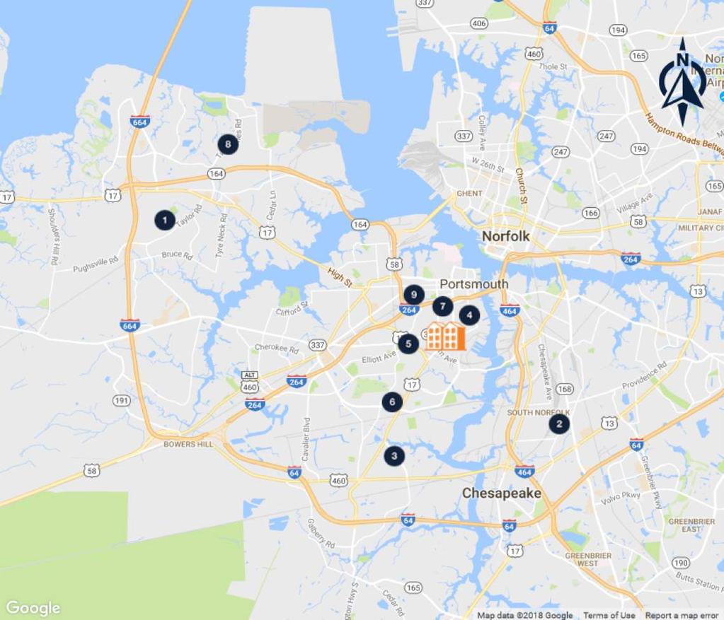 8 RENT COMPARABLES MAP (SUBJECT) 1 2 3 4 5 6 7 8 9 Taylor Pointe Apartments Waverton Chesapeake Lake Village Apartments