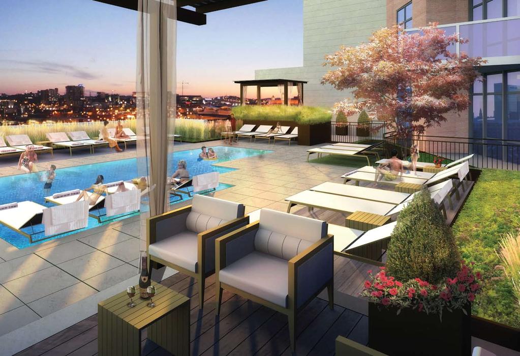 Sophisticated perks CityLights boasts luxury amenities including a lush pool deck, club, fitness and yoga areas.