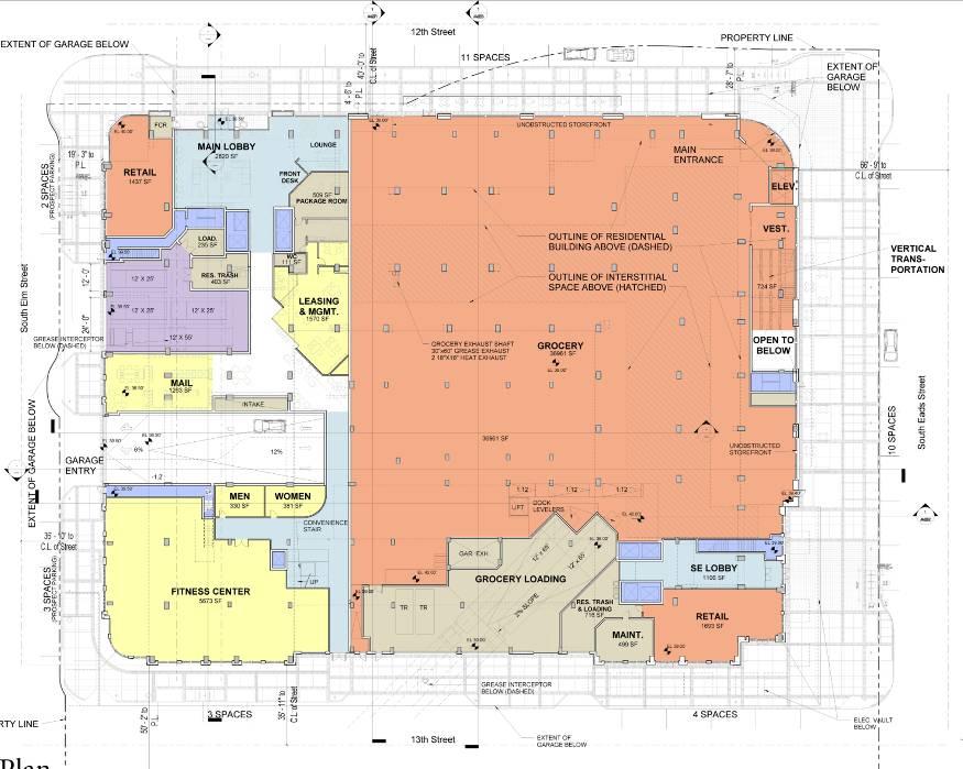 Page 12 780,837 sf (net) Site Area 115,097 sf (2.64 ac) FAR (gross) 6.95 FAR (net) 6.78 *Service areas (loading and mechanical penthouses) are not considered gross floor area.