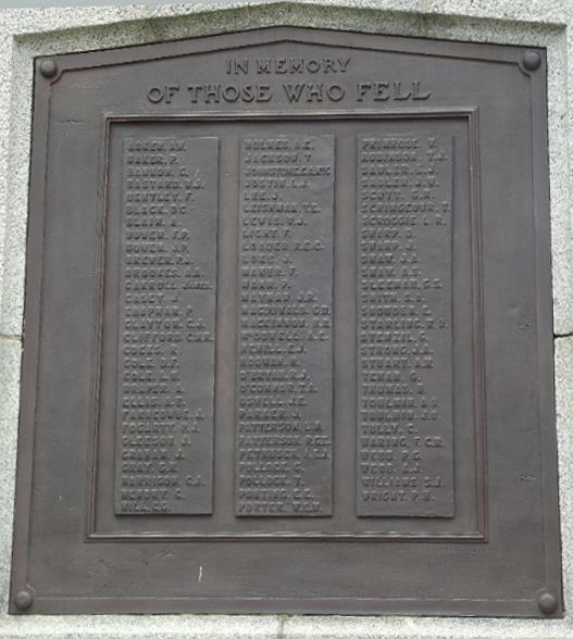 War Memorial, located on High Street,