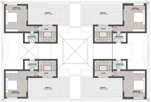 ROOF DUPLEX Master Bedroom 4.15m x 3.70m Bathroom 1.85m x 2.45m ROOF DUPLEX Bedroom 5.