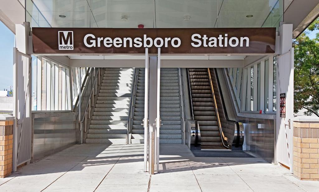 Six minute walk to Greensboro Station metro Multiple ingress/egress