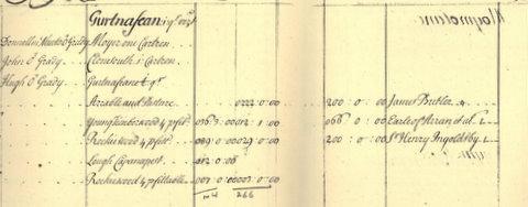 Gortnafean = Derrygarriff Down Survey 1655+ William Petty Survey of Forfeitures and Distribution More