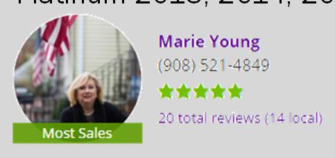 2525 Cell Coldwell Banker congratulates Marie for her 2015 achievements as the top producer in the Basking Ridge office,