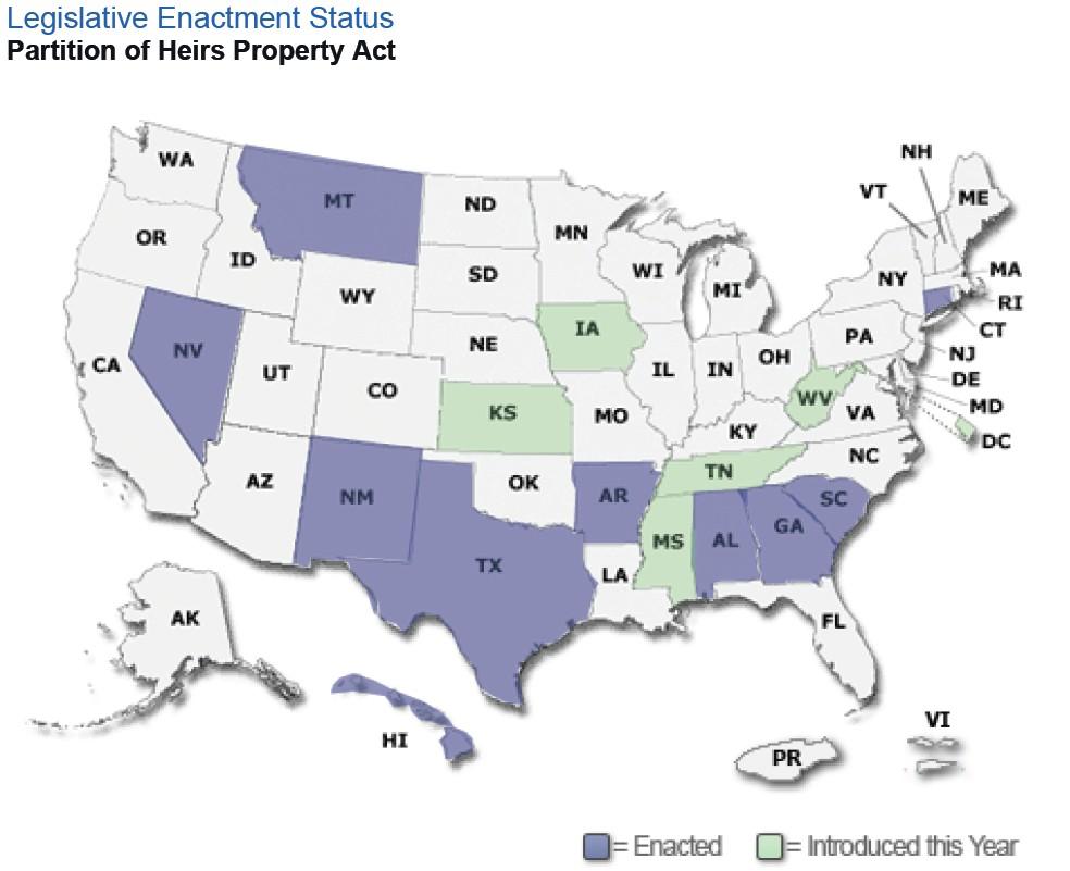 PARTITION OF HEIRS PROPERTY ACT Meant to prevent forced partition actions,