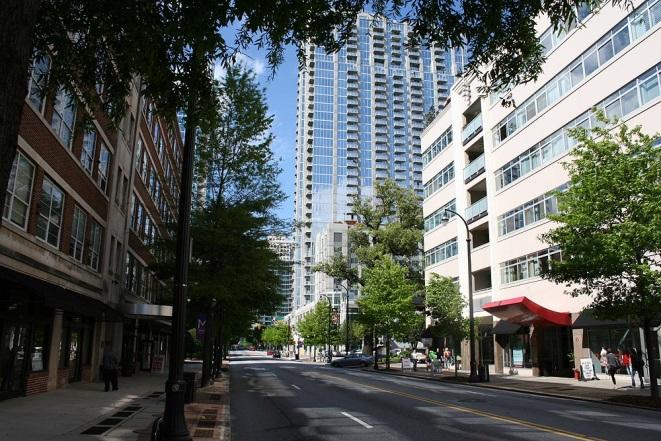 The Peachtree Corridor extends from the south side of Downtown, through Midtown and Buckhead, to Peachtree-Dunwoody Road on the north.