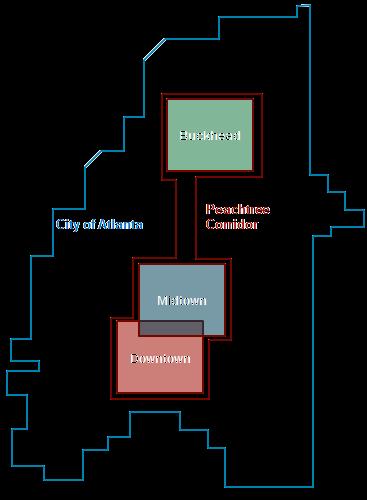 METHODOLOGY Geography The Peachtree Corridor is comprised of four areas connected by Peachtree Street/Road: Downtown (ADID)