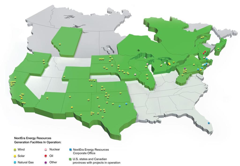 NextEra Energy Resources has a national, diversified presence that