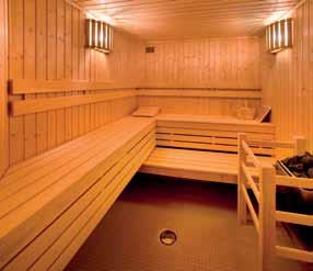 There is also a fully-equipped gym, massage area and sauna.