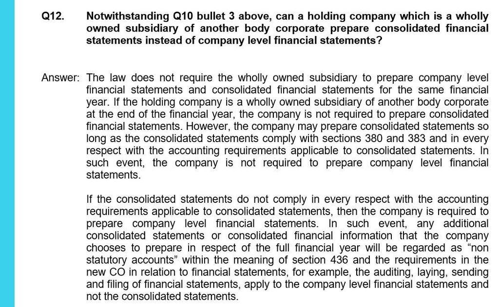 Impact on Financial Statements 2013 2016 Nelson Consulting Limited Source: CR website as at 12 April 2016 41 Impact on Financial Statements Q&A relating to consol. and co.