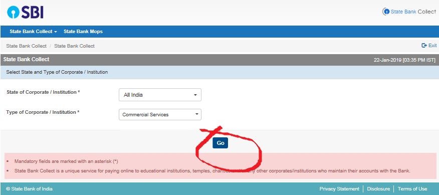Select "All India" in "State of Corporate / Institution " &