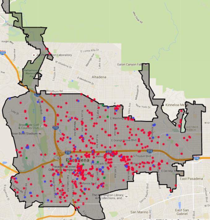 ATTACHMENT C: MAP OF SHORT-TERM RENTAL UNITS IN PASADENA,