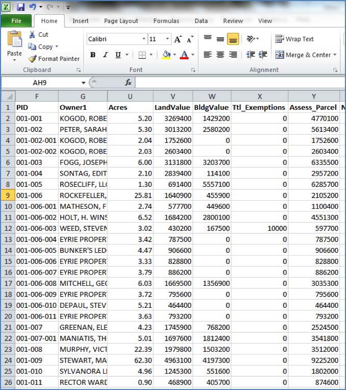 Mainem MAINE CHAPTER IAAO SPRING 2013 How to Join an Excel file to a GIS layer continued for each record in my Assessing Software. (See Fig.