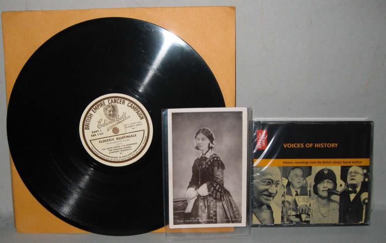 112 フローレンス ナイチンゲール レコード 葉書 ディスク Florence Nightingale Collection (Record Post Card 2 Discs) 1:Record. "Florence Nightingale. An Episode of the Criea." British Epire Cancer Capaign. Edison Bell Record.