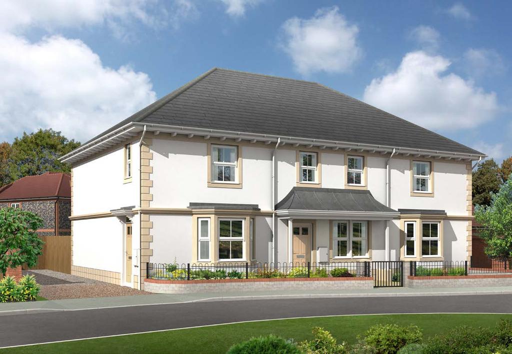 The Tone (Plots 11, 12 & 13) Three bedroom house Front door leads into the hall. From there you can go up the stairs or through another door into the living room.