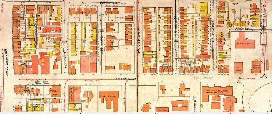 10. Goad's Atlas, 1923: no further changes are shown to the John Davison Buildings and College Apartments, but the I.O.O.F.