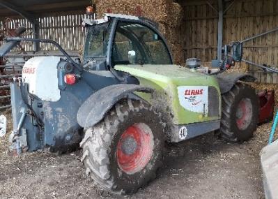 TRACTORS New Holland TS115 Tractor, 7350 hours Claas Scorpion 6030