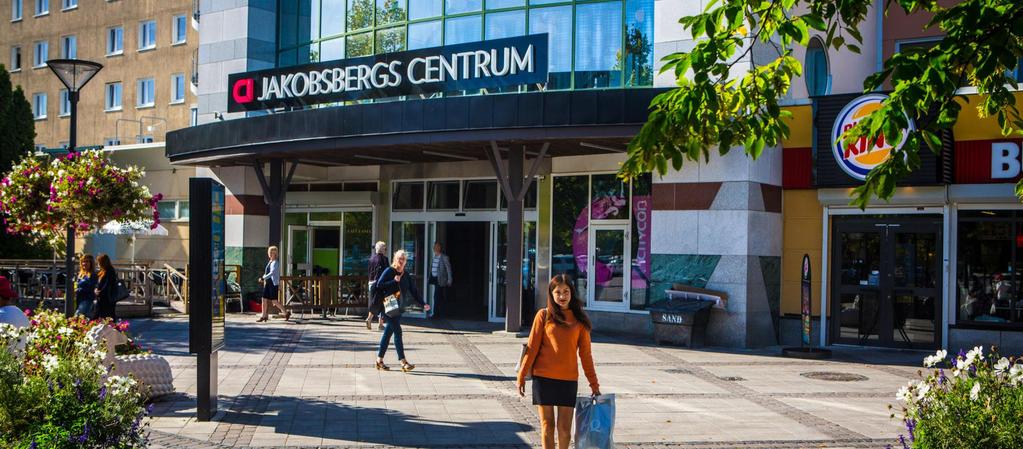 JAKOBSBERGS CENTRUM Local centre under transformation with strong grocery and services, growing selection of restaurants, directly connected to metro and bus, new residentials in direct catchment