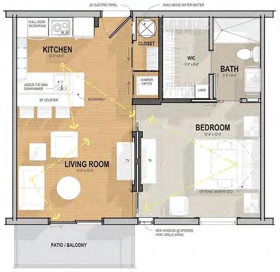Space Utilization 529 529 SF / SF 1 / 1 Bedroom Apartment / toilet!