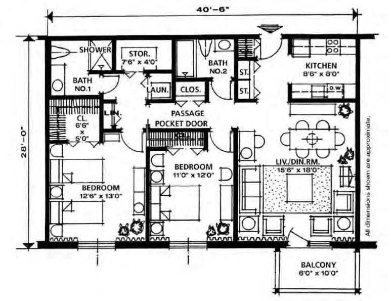 Two Bedroom 1,134