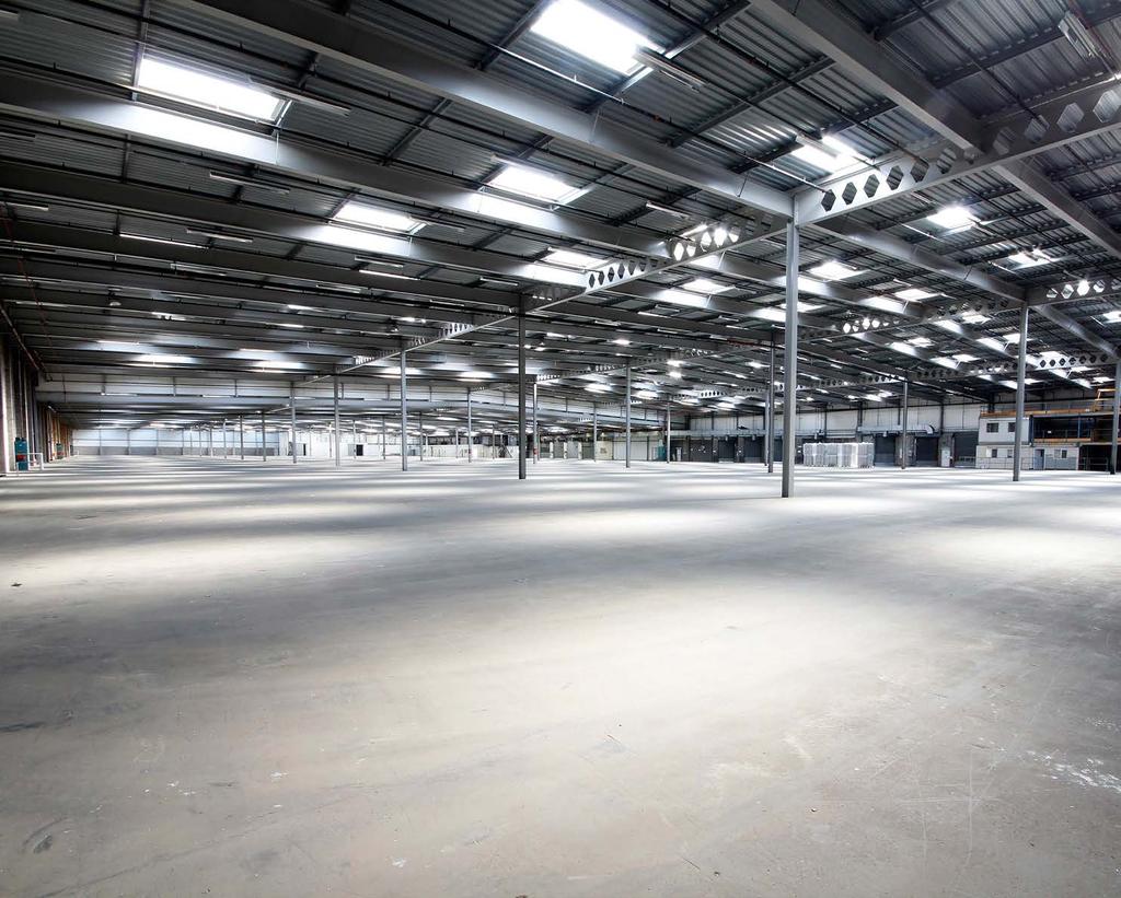 WAREHOUSE New translucent roof lighting New felt roof system 8.4m eaves in northern section warehouse 6.