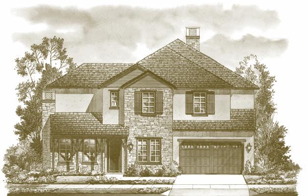 The carmel R e s i d e n c e T h r e e 5 Bedrooms, 4-1/2 Baths, Library, Bonus Room, 3-Car Tandem Garage Approx. 4,257 to 4,425 Square Feet ALCOVE BED OPT.