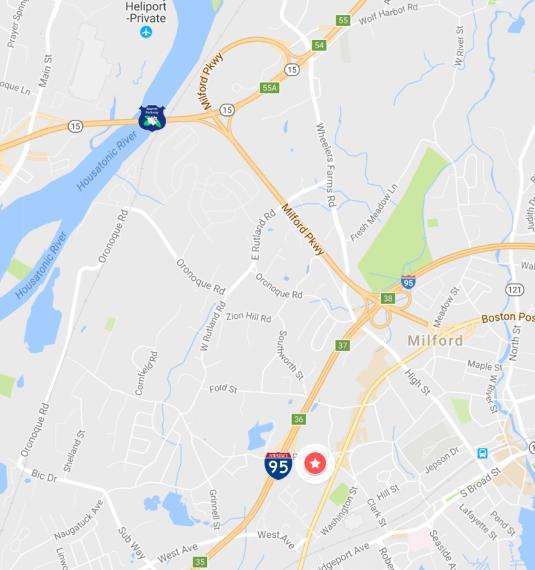 For Lease 232-242 Boston Post Road Location Map Milford, Connecticut 06460 232-242 Boston Post Road 0.3 miles from I-95, Exit 36, Plains Road 2.