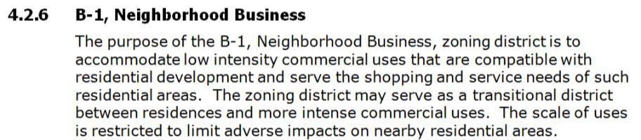 Zoning District Purpose Statements Considered when a rezoning is requested Sec. 4.3.