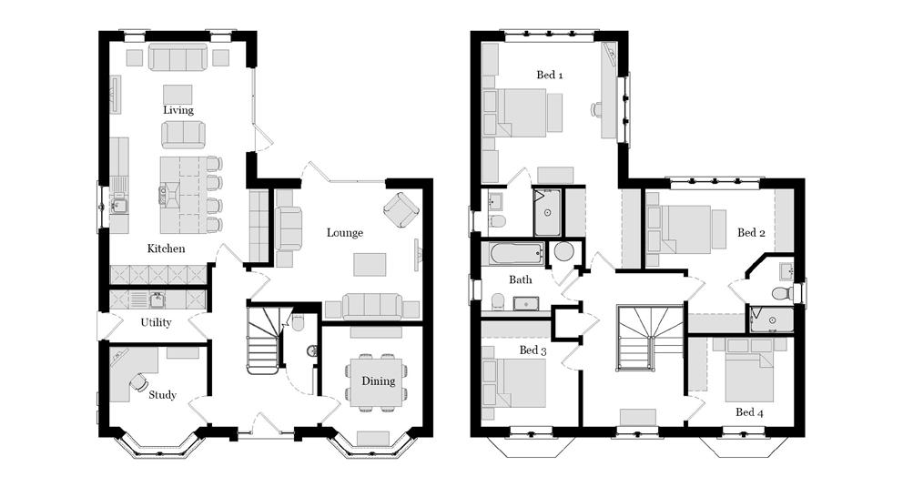 POPLAR HOUSE 4 Bed Detached - 2045 sq ft Kitchen / Living 4.29m x 7.