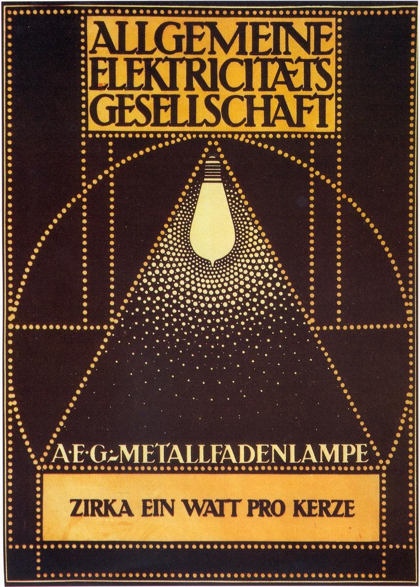 Peter Behrens In this AEG lamp poster, electric elements