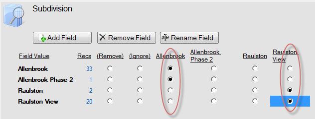 Scrubbing Feature 12: Create Dummy Fields This feature is found on the Step 3: Scrub Data Some More drop down. It is used to create dummy fields where there is only one entry in each field.