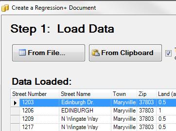 IMPORT FEATURE You can load the Regression+ two ways: 1. From File In this method you will browse for the file containing the data. It can be an Excel file or most comma separated values (.