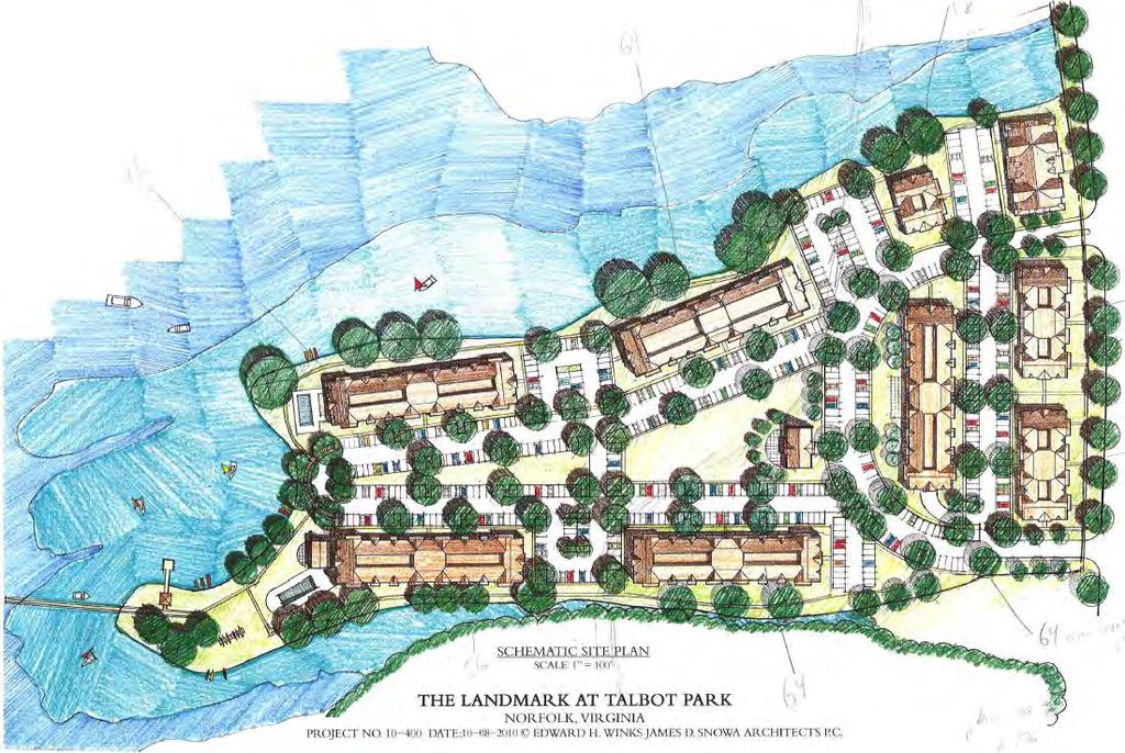 HISTORY 2008 Watermark approved for 385 residential multifamily dwellings 2009 12 unit condominium building constructed: Phase I 2014 Phase I site plan approved for 180 multifamily residential