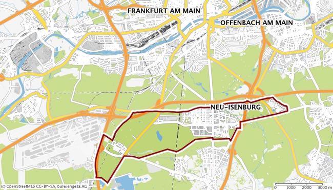 Neu-Isenburg Key Facts Location Location " In the centre of the metropolitan region FrankfurtRheinMain " Neighbouring city of Frankfurt am Main " Proximity to airport Frankfurt Spatial position