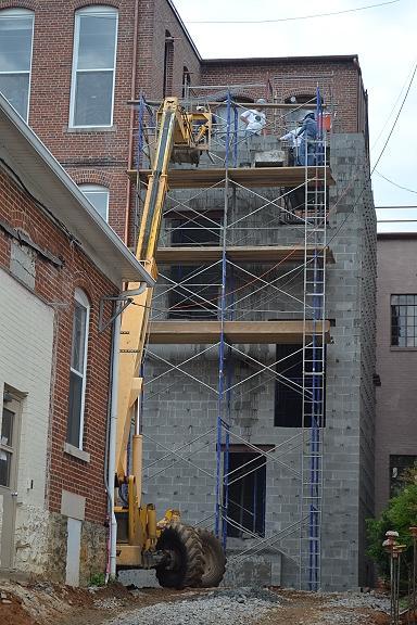 May 7 Getting the last layer of bricks in for 3 rd