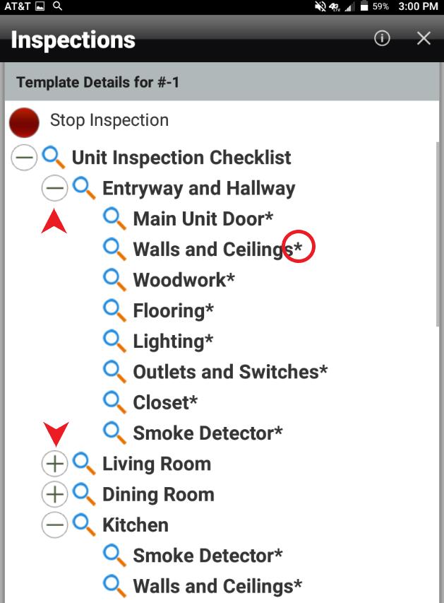 You can select it to start the inspection as well as the red circle that will eventually appear to pause the inspection at any time until it is complete.