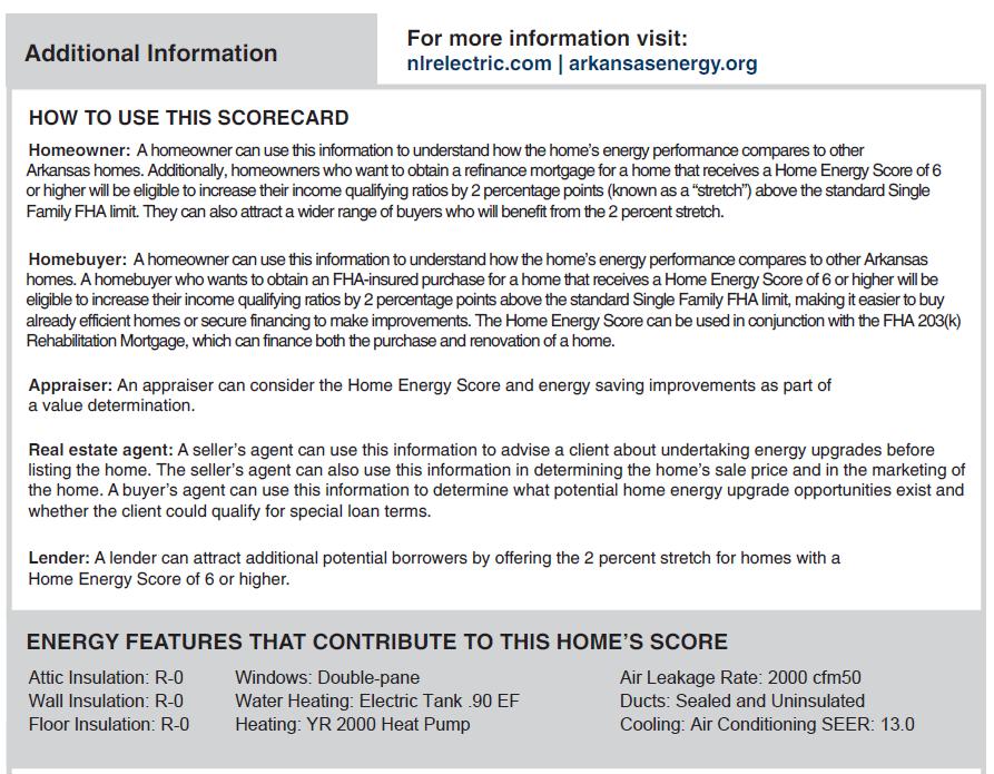 Page 2 of the Colorado Home Energy Score Colorado Energy